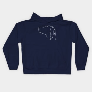 Magyar Vizsla silhouette outline white Kids Hoodie